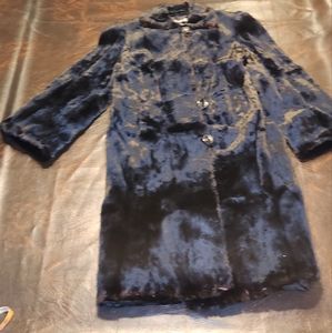 Scklampp Furs Minneapolis Black Fyed Rabbit Fur Trench Coat lined with Silk